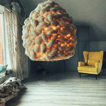 Абажур из шерсти мериноса Шар